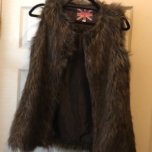 Brown fur vest